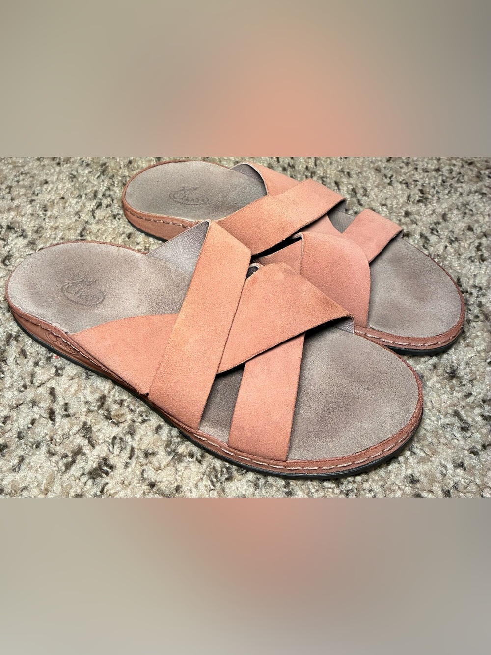 Chaco Wayfarer Slip On Sandals Suede Clay Slides Comfort Footbed women's 7